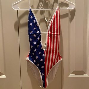 American Apparel USA flag swim suit